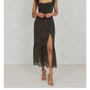 Park & Fifth Navy Floral Midi Dress